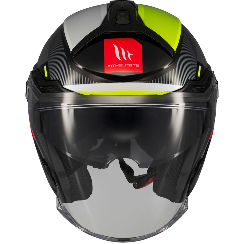 Otevřená helma na motorku MT Cosmo SV Silence černo-fluo žlutá
