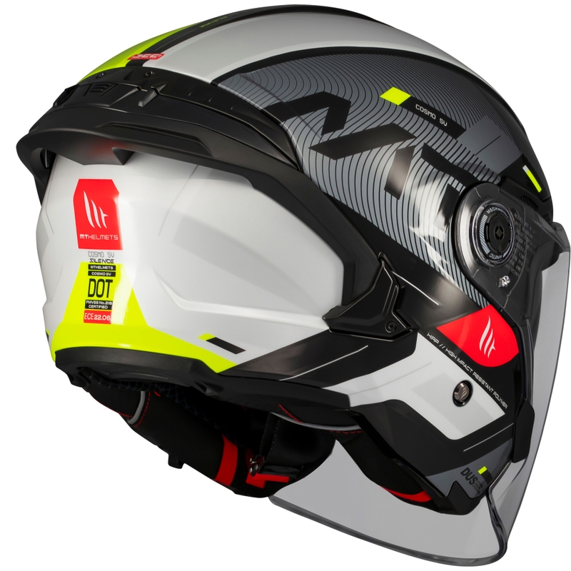 Otevřená helma na motorku MT Cosmo SV Silence černo-fluo žlutá