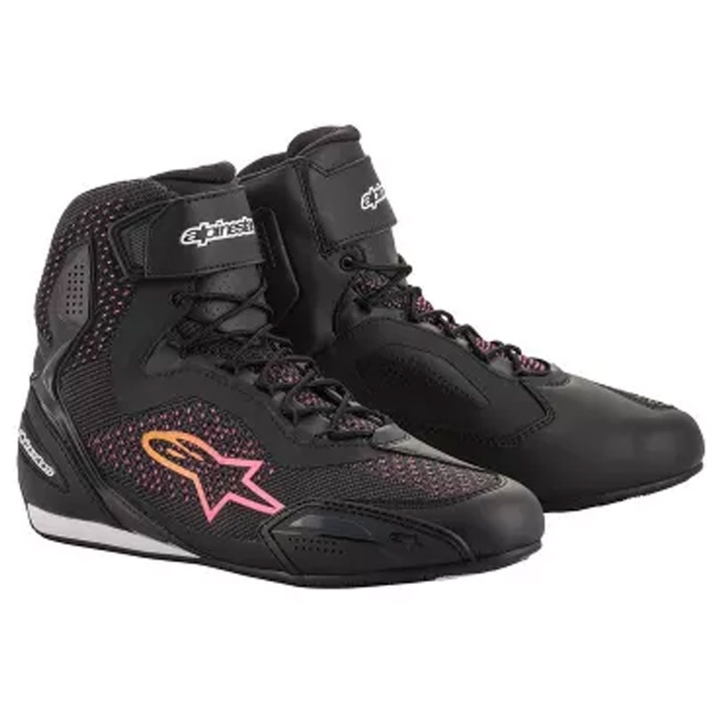 Dámské boty na motorku Alpinestars Stella Faster 3 Rideknit černo-žluto-růžové Velikost: 36