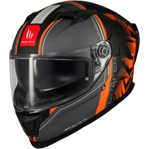 Integrální helma na motorku MT Braker SV Charm matná černo-oranžová