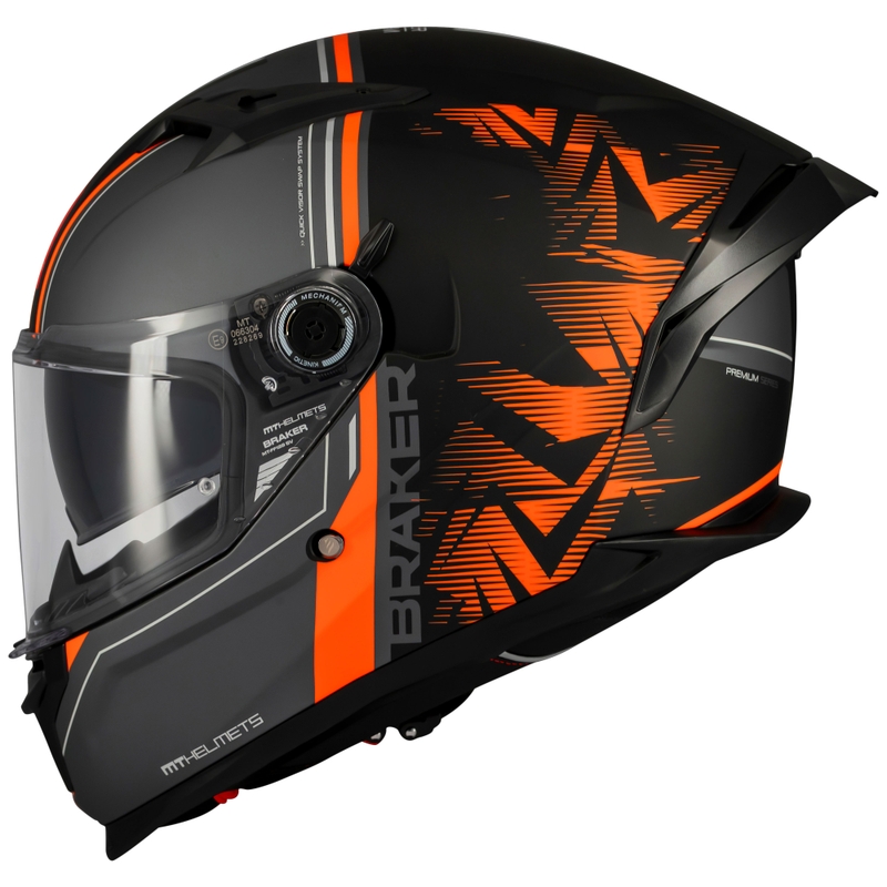 Integrální helma na motorku MT Braker SV Charm matná černo-oranžová