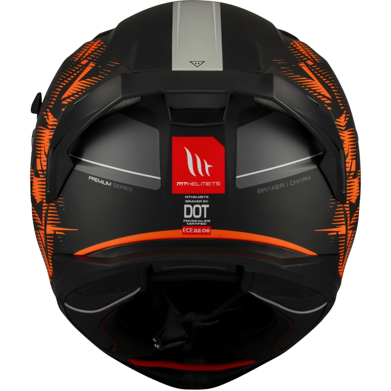 Integrální helma na motorku MT Braker SV Charm matná černo-oranžová