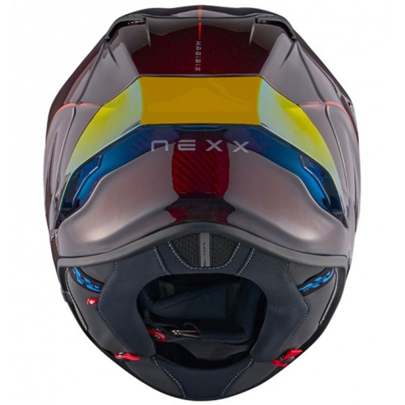 Integrální helma na motorku Nexx X.R3R Hagibis Carbon červená