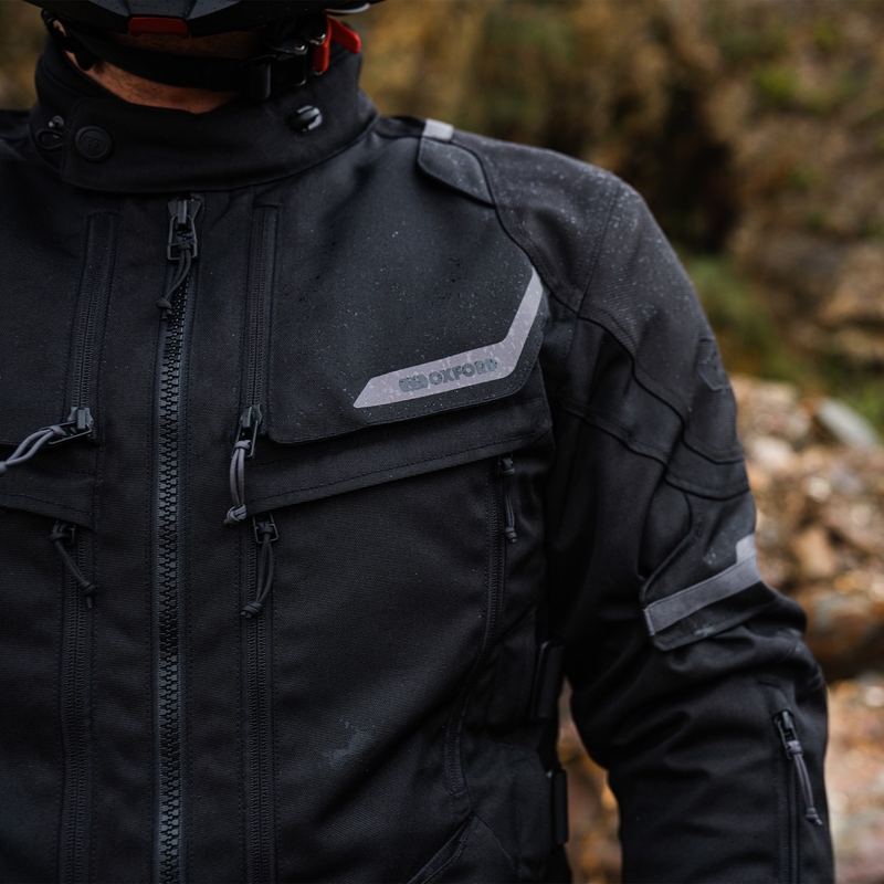 Bunda na motorku Oxford Advanced Rockland Dry2Dry černá