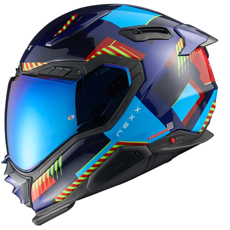 Integrální helma na motorku Nexx X.WST3 Fluence modro-červená výprodej