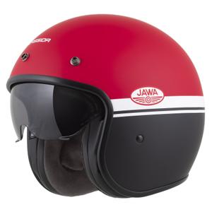 Otevřená helma na motorku Cassida Oxygen 2.0 Jawa OHC matná červeno-černo-bílá