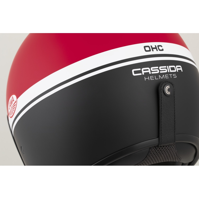 Otevřená helma na motorku Cassida Oxygen 2.0 Jawa OHC matná červeno-černo-bílá
