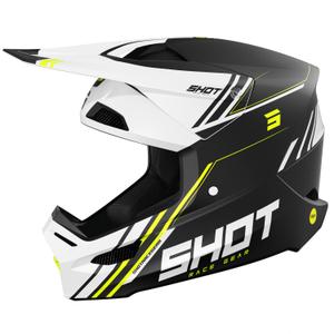 Motokrosová helma Shot Race Sprint černo-bílo-fluo žlutá