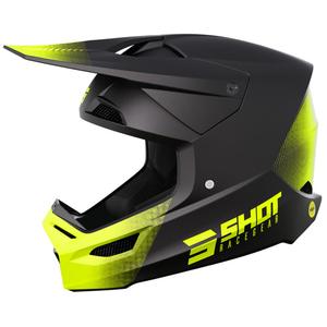 Motokrosová helma Shot Race Raw černo-fluo žlutá matná výprodej