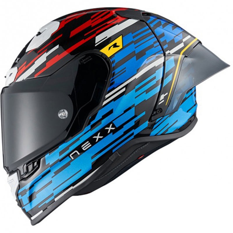 Integrální helma na motorku Nexx X.R3R Glitch Racer modro-červená výprodej