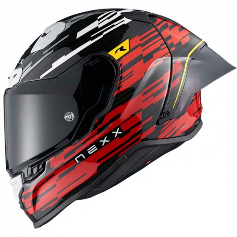 Integrální helma na motorku Nexx X.R3R Glitch Racer červeno-bílá výprodej