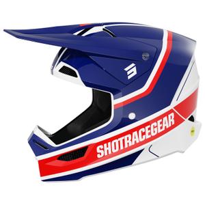 Motokrosová helma Shot Race Mythic lesklá modro-červená