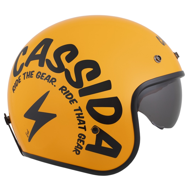 Otevřená helma na motorku Cassida Oxygen 2.0 Gear žluto-černá