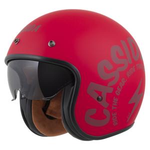 Otevřená helma na motorku Cassida Oxygen 2.0 Gear matná červeno-tmavě červená
