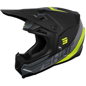 Motokrosová helma Shot Core Custom černo-fluo žlutá