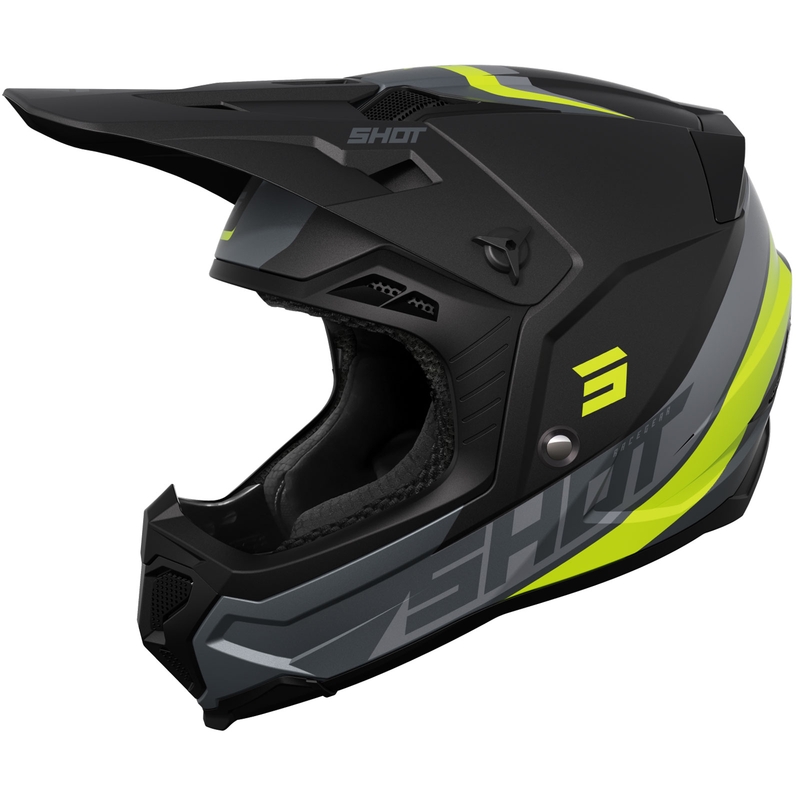Motokrosová helma Shot Core Custom černo-fluo žlutá
