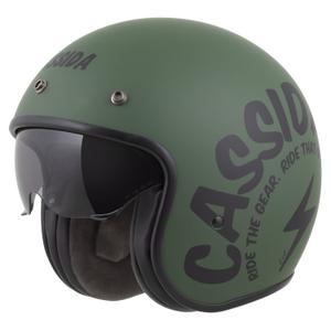 Otevřená helma na motorku Cassida Oxygen 2.0 Gear matná zeleno-černá