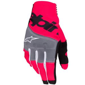 Motokrosové rukavice Alpinestars Techstar černo-fluo růžové