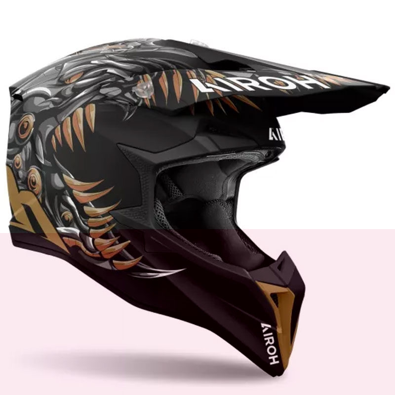 Motokrosová helma Airoh Wraaap Cyborg matná černá