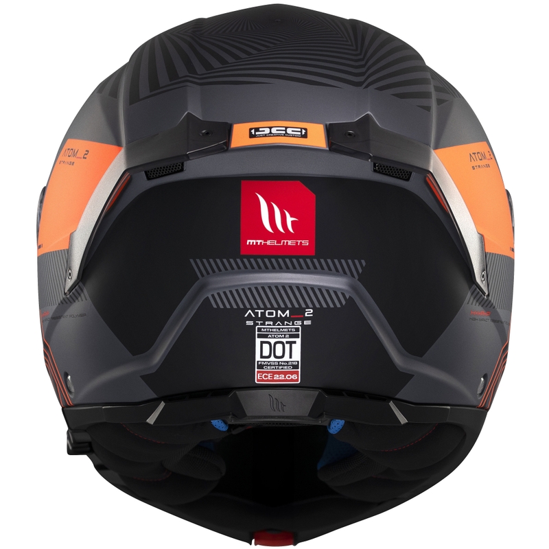 Výklopná helma na motorku MT Atom 2 SV Strange matná šedo-černo-oranžová