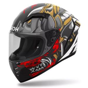 Integrální helma na motorku Airoh Connor Samurai matná černo-červeno-hnědo-šedá