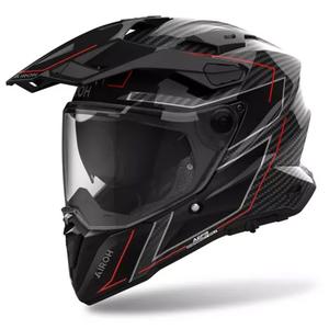 Enduro helma na motorku Airoh Commander 2 Carbon Stylish černo-červená