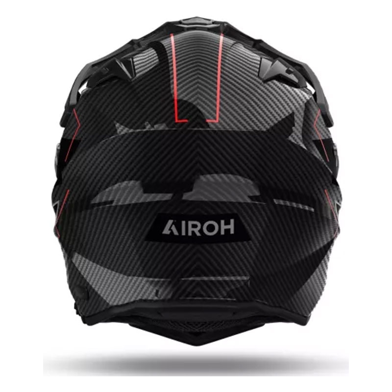 Enduro helma na motorku Airoh Commander 2 Carbon Stylish černo-červená