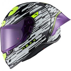 Integrální helma na motorku Nexx X.R3R Glitch Racer bílo-fluo žlutá