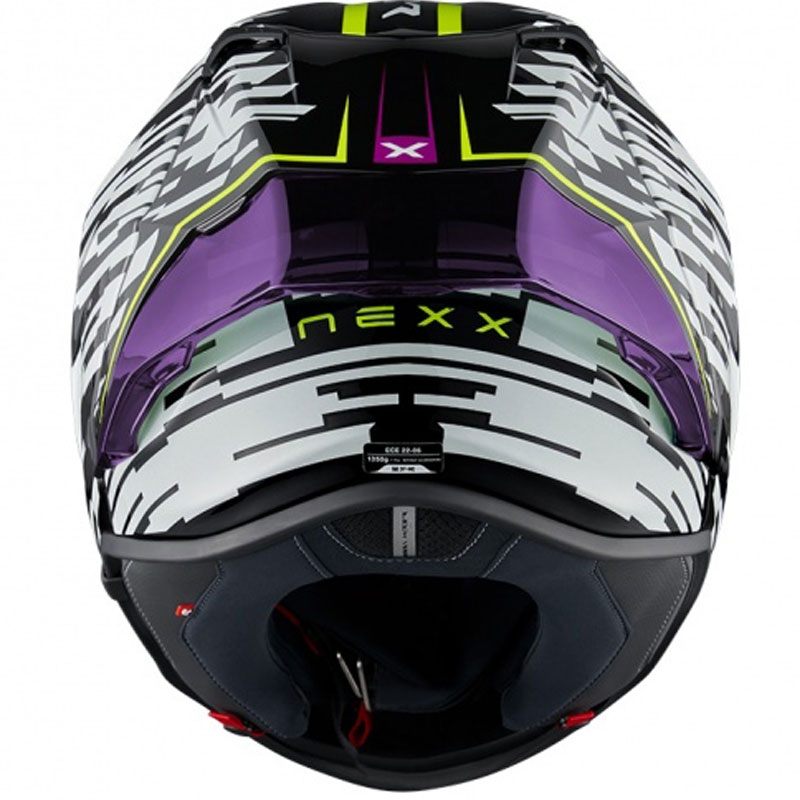 Integrální helma na motorku Nexx X.R3R Glitch Racer bílo-fluo žlutá