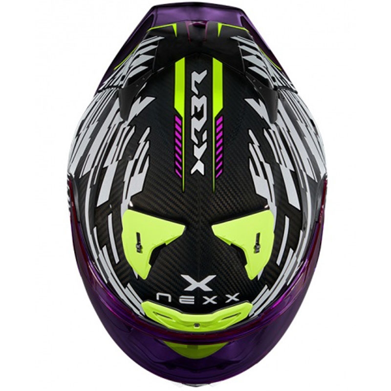 Integrální helma na motorku Nexx X.R3R Glitch Racer bílo-fluo žlutá