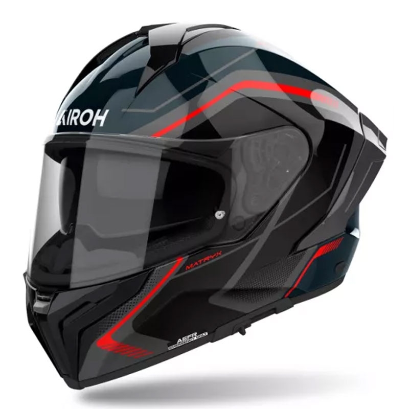 Integrální helma na motorku Airoh MATRYX Wide černo-šedo-červená Velikost: XS