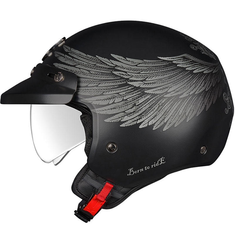 Otevřená helma na motorku NEXX Y.10 EAGLE RIDER černo-šedá výprodej Velikost: XS