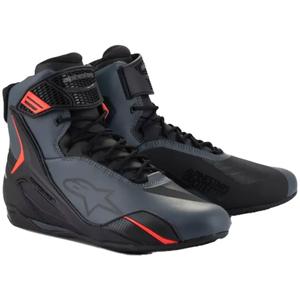 Boty na motorku Alpinestars Faster-4 černo-šedo-fluo červené