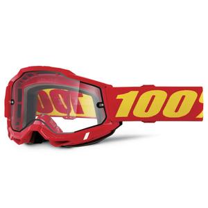 Motokrosové brýle 100% ACCURI 2 Enduro červené s dvojitým čirým plexi