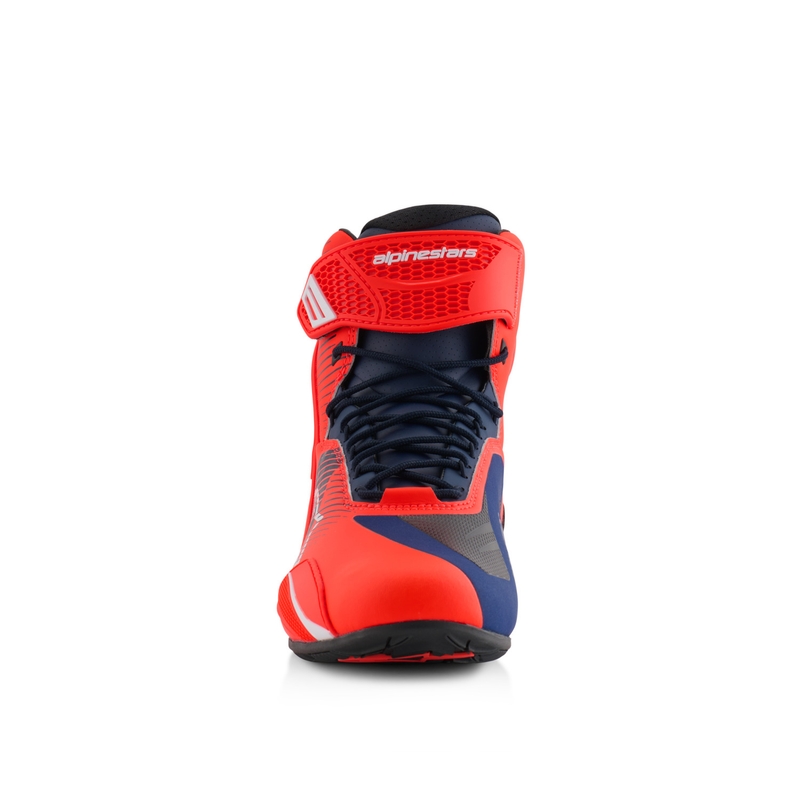Boty na motorku Alpinestars Faster-4 kolekce MM93 fluo červeno-modro-bílé