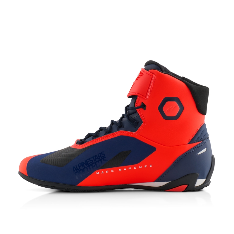 Boty na motorku Alpinestars Faster-4 kolekce MM93 fluo červeno-modro-bílé
