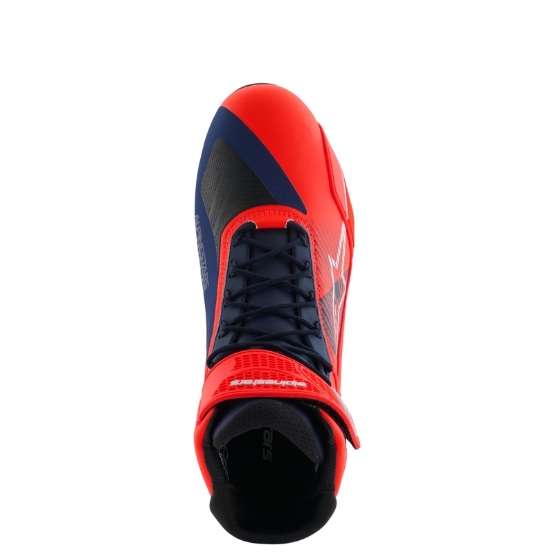 Boty na motorku Alpinestars Faster-4 kolekce MM93 fluo červeno-modro-bílé