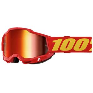 Dětské motokrosové brýle 100% ACCURI 2 červené s červeným zrcadlovým plexi