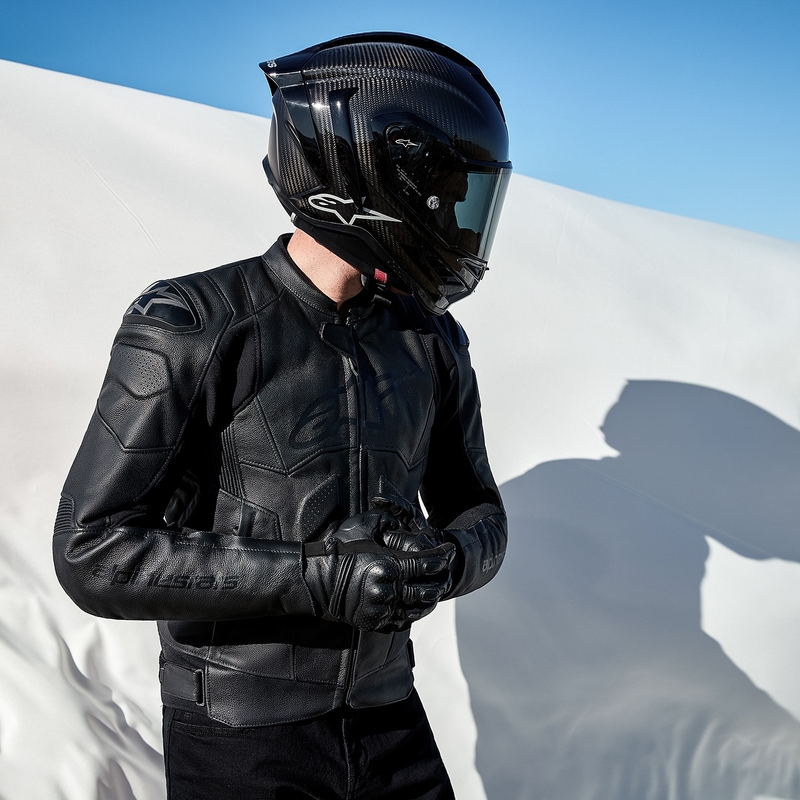 Kožená bunda na motorku Alpinestars Dusk černá
