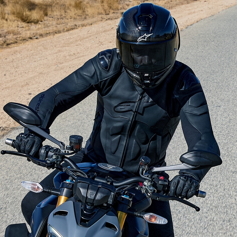Kožená bunda na motorku Alpinestars Dusk černá
