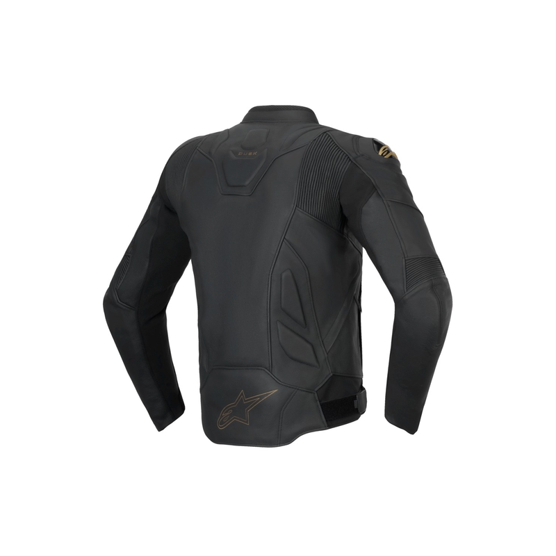 Kožená bunda na motorku Alpinestars Dusk černo-zlatá