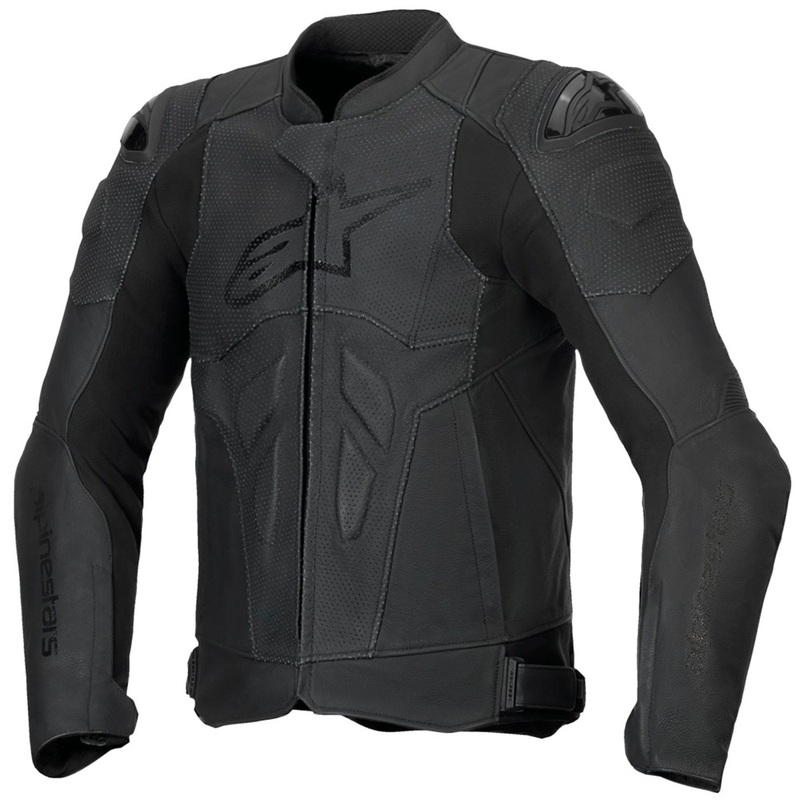 Kožená bunda na motorku Alpinestars Dusk Airflow černo-černá