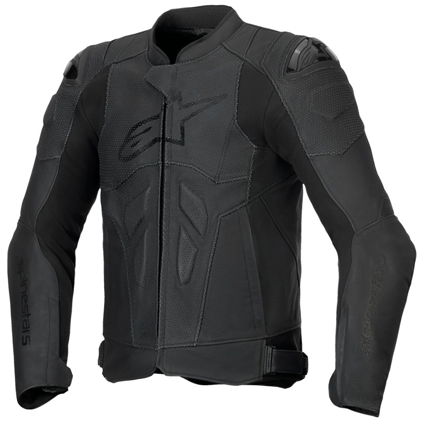 Kožená bunda na motorku Alpinestars Dusk Airflow černo-černá Velikost: 46