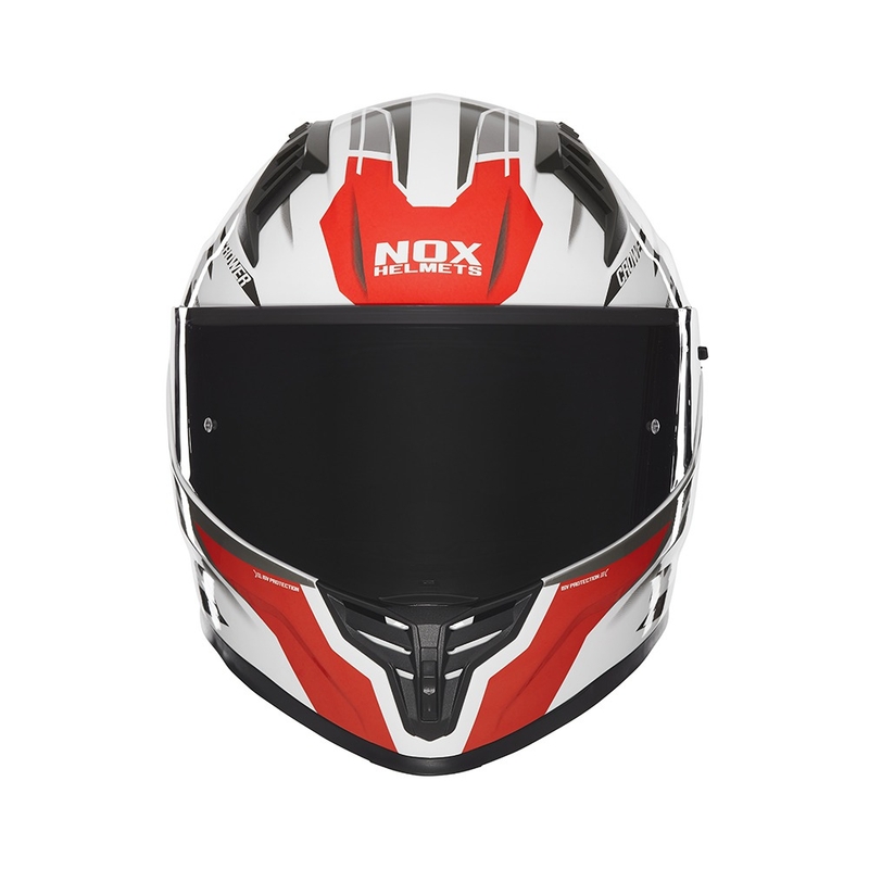 Integrální helma na motorku NOX N401 Crower bílo-černo-červená