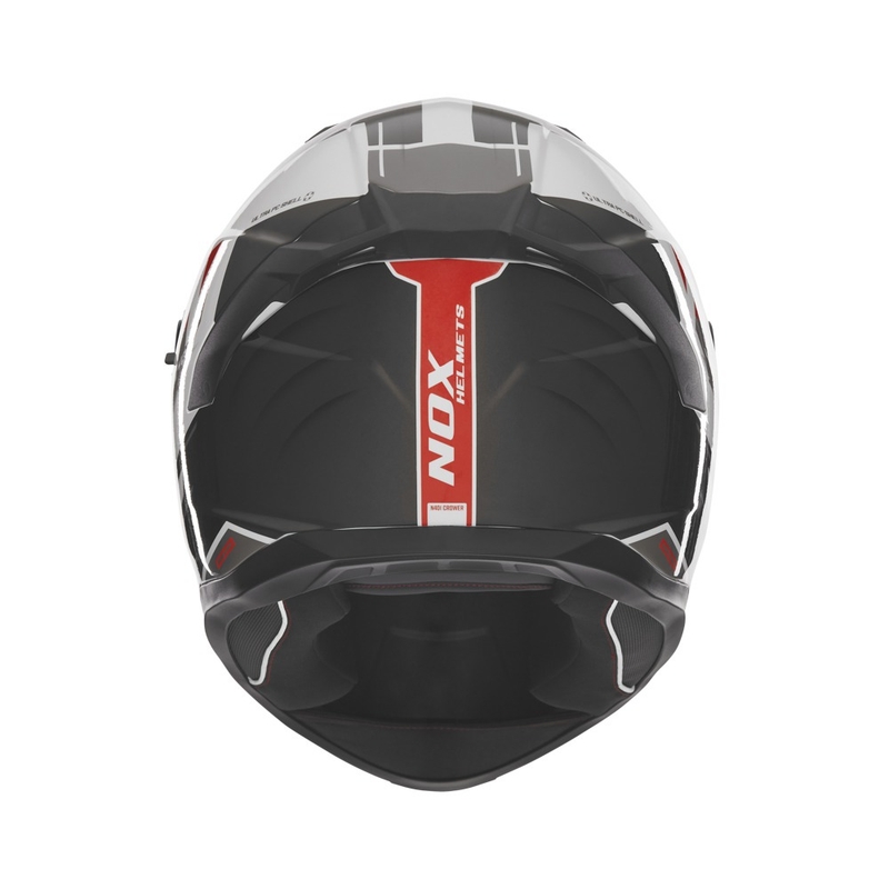 Integrální helma na motorku NOX N401 Crower bílo-černo-červená