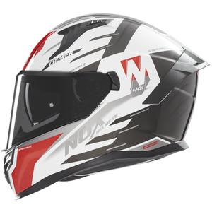 Integrální helma na motorku NOX N401 Crower bílo-černo-červená