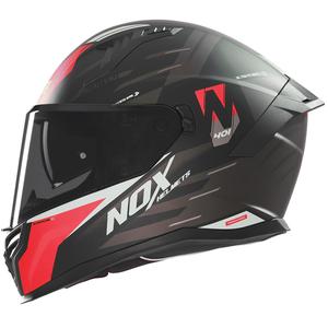 Integrální helma na motorku NOX N401 Crower matná černo-červená