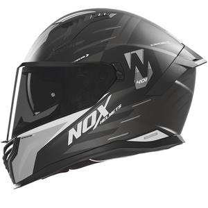 Integrální helma na motorku NOX N401 Crower matná černo-stříbrná