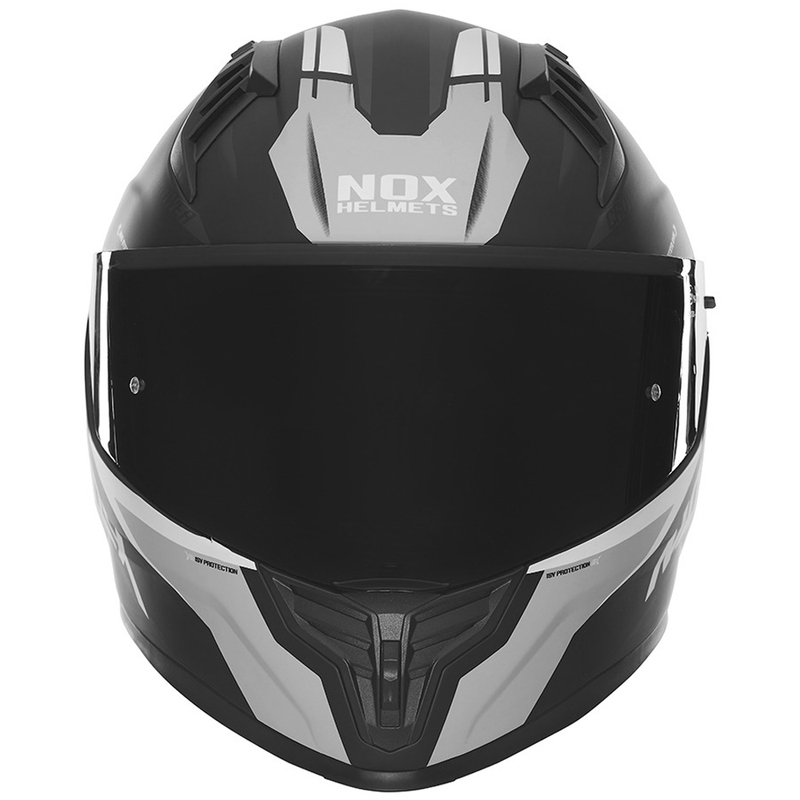 Integrální helma na motorku NOX N401 Crower matná černo-stříbrná
