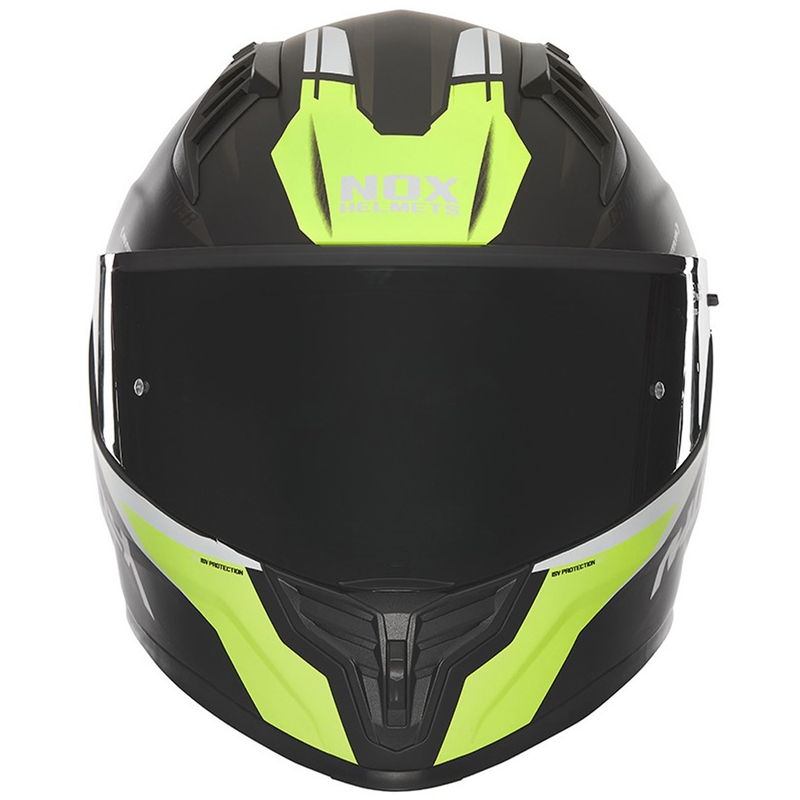 Integrální helma na motorku NOX N401 Crower matná černo-fluo žlutá